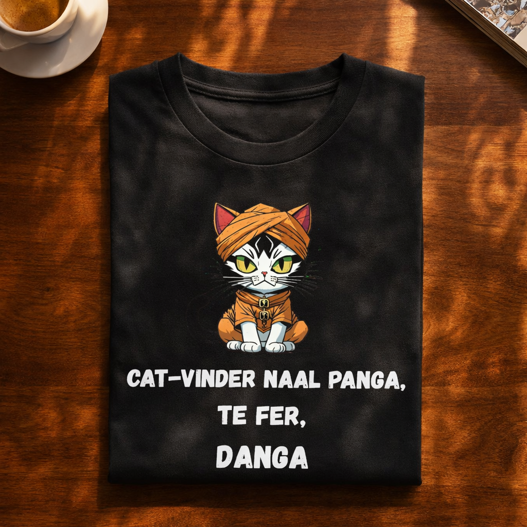 Punjabi Cat, Black T-shirt