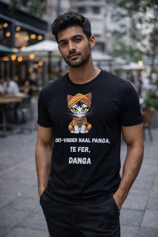 Punjabi Cat, Black T-shirt