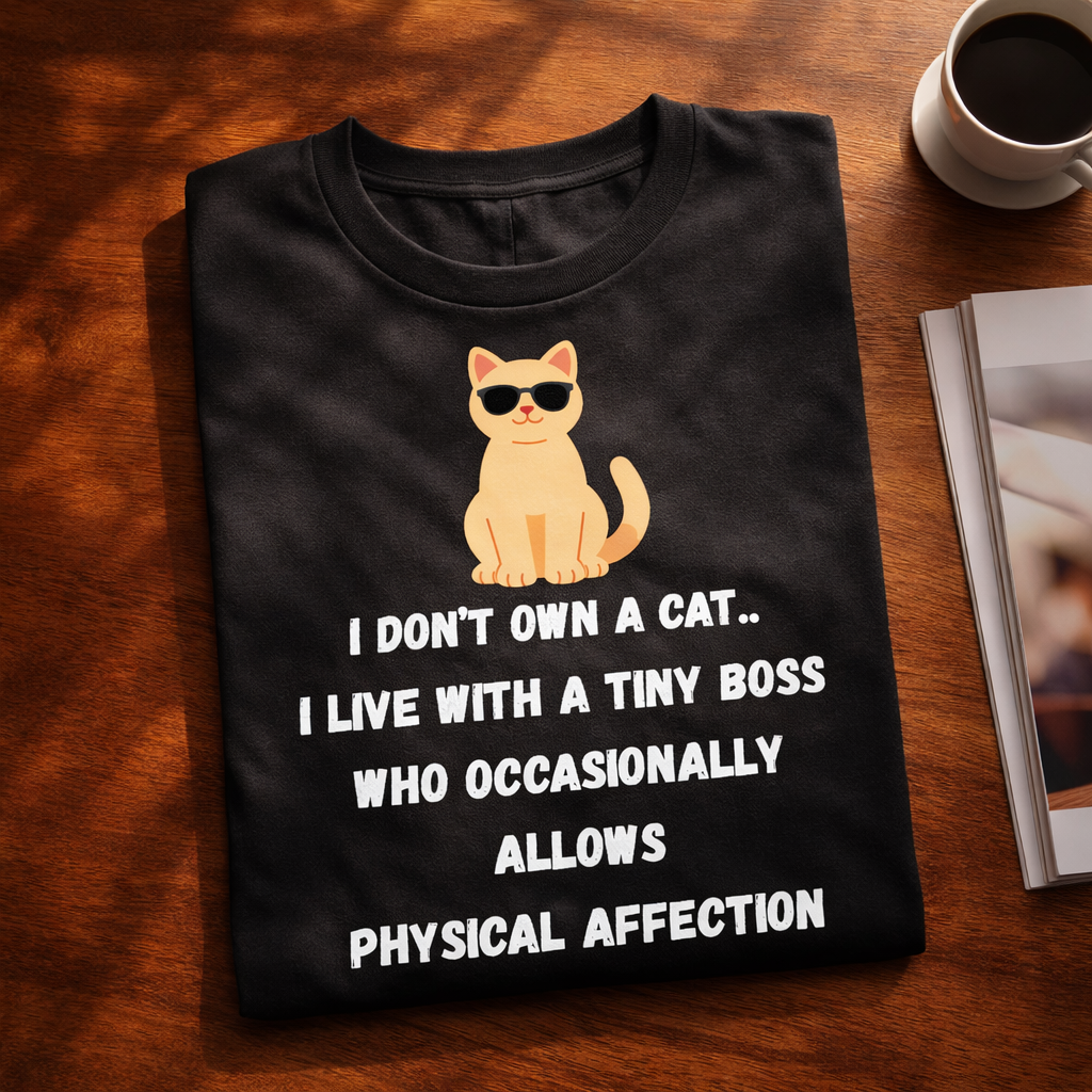 I Don't Own A Cat - Black T-Shirt
