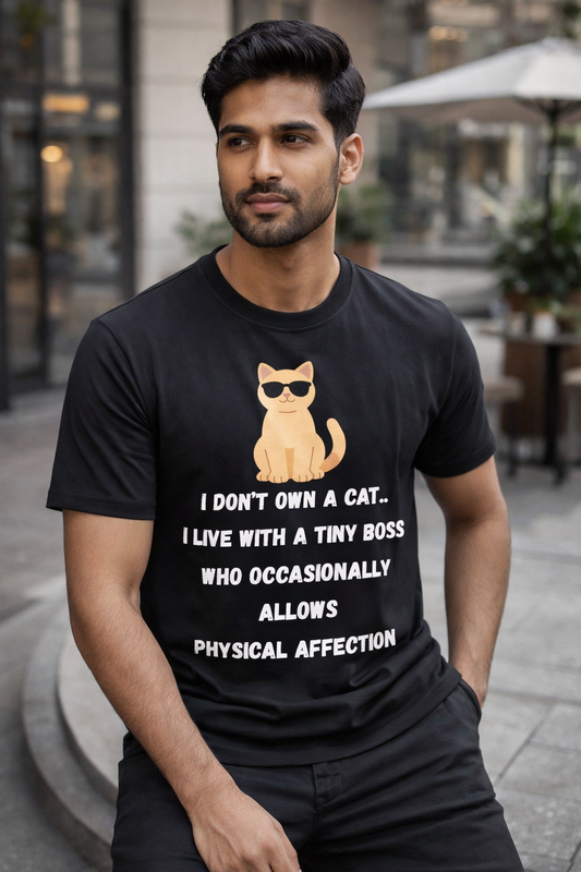 I Don't Own A Cat - Black T-Shirt