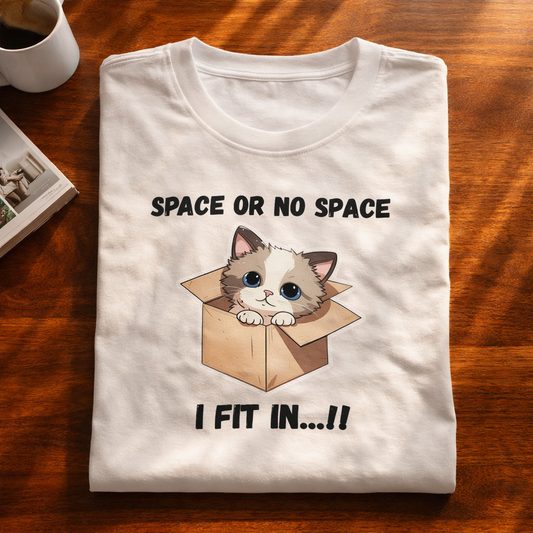 Cat Can Fit Anywhere, White T-shirt