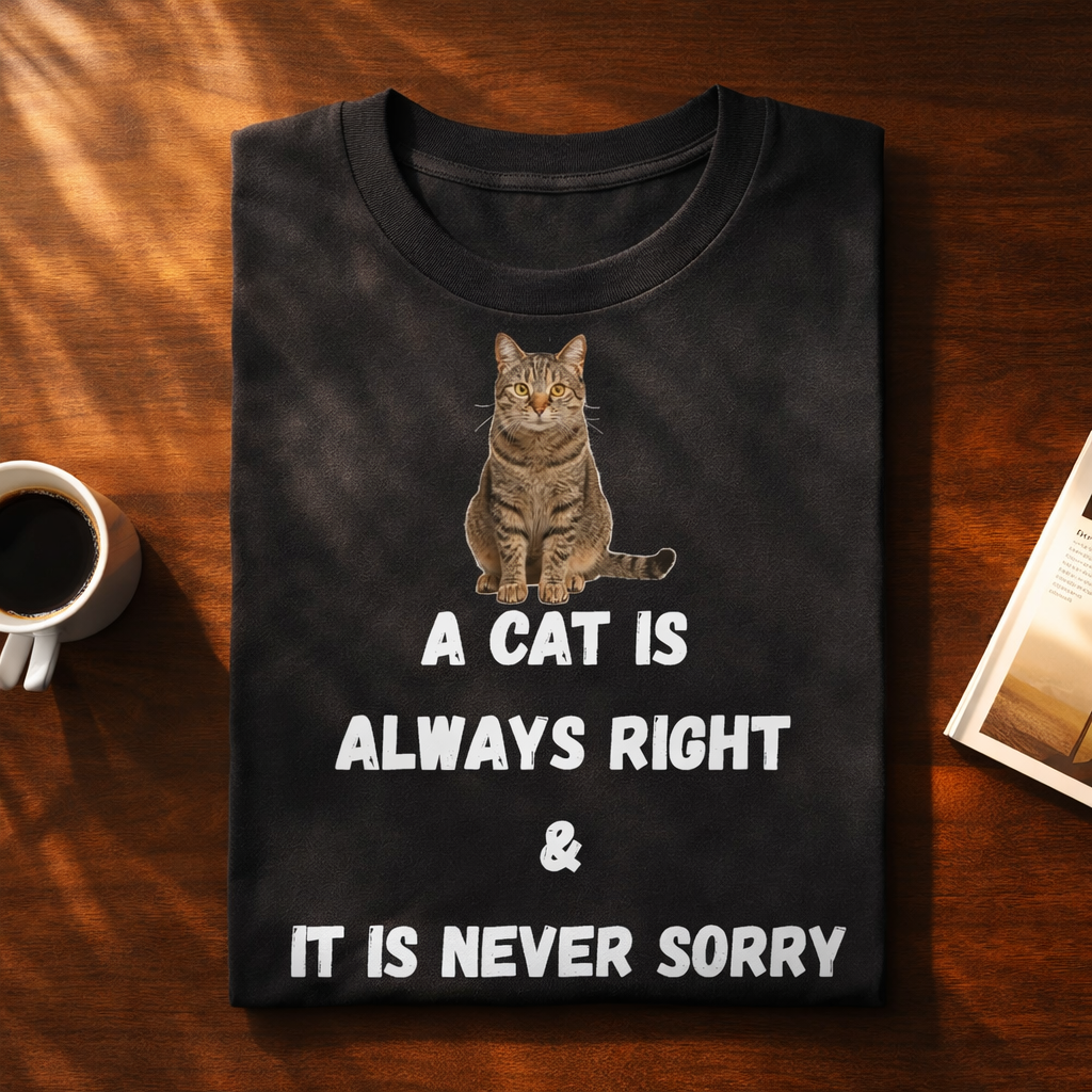 Cat Is Always Right, Black T-shirt