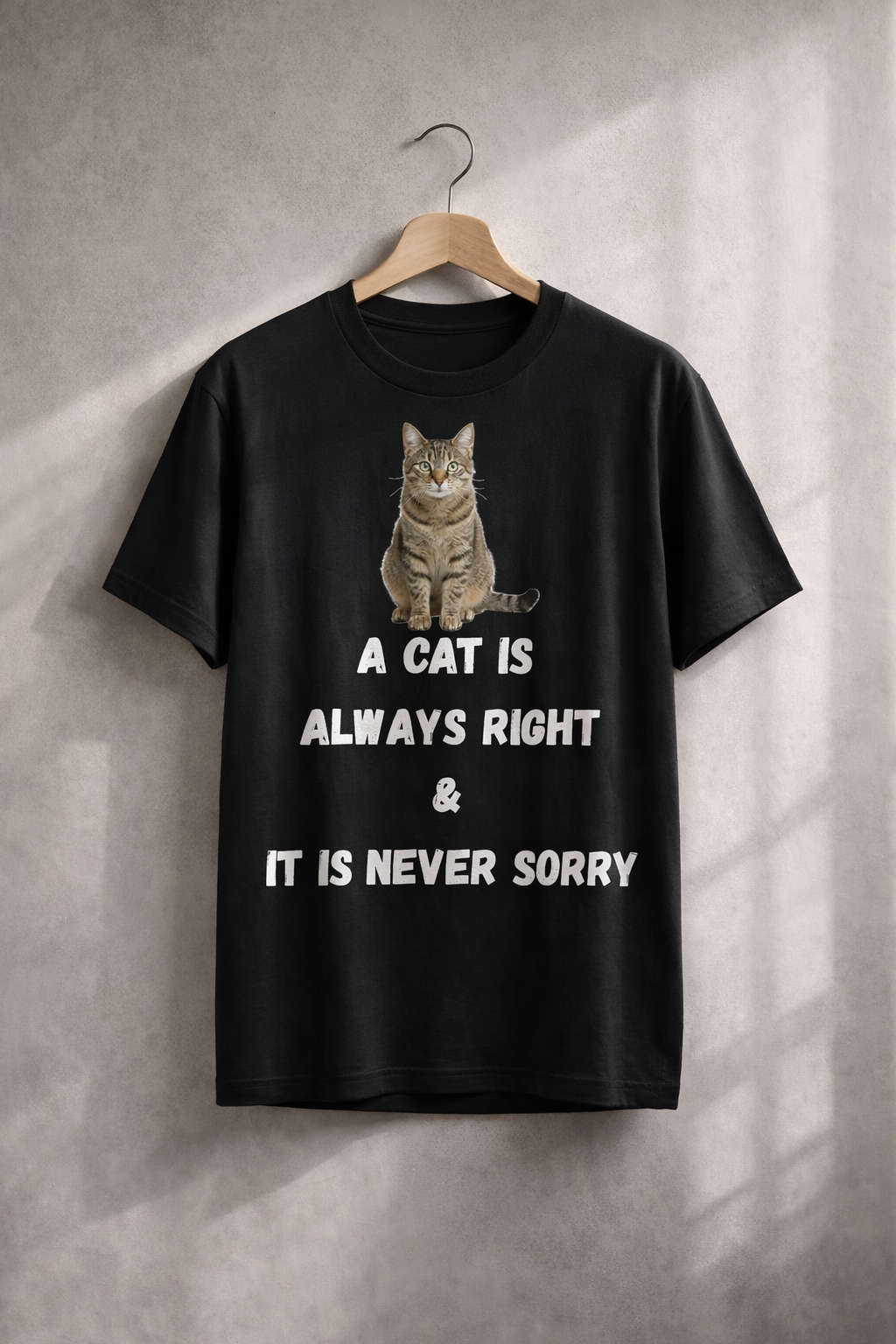 Cat Is Always Right, Black T-shirt