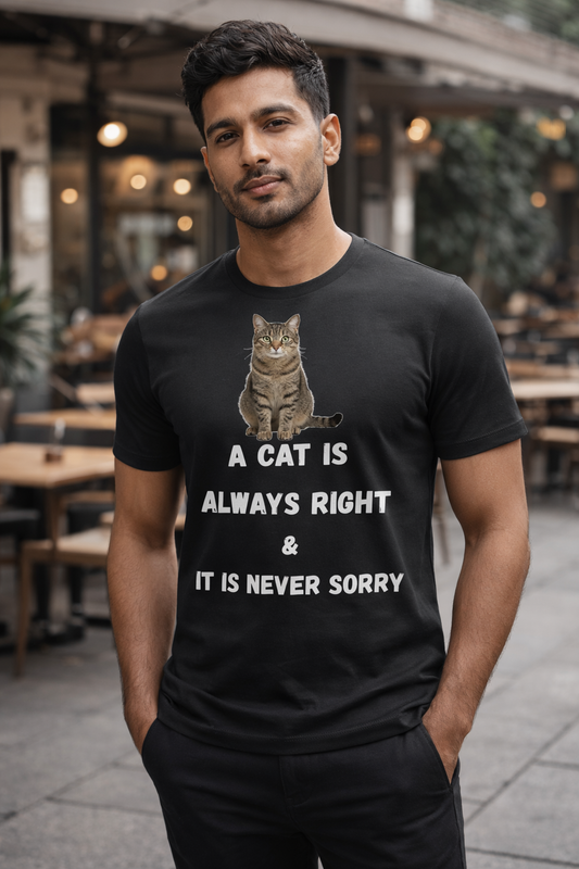 Cat Is Always Right, Black T-shirt