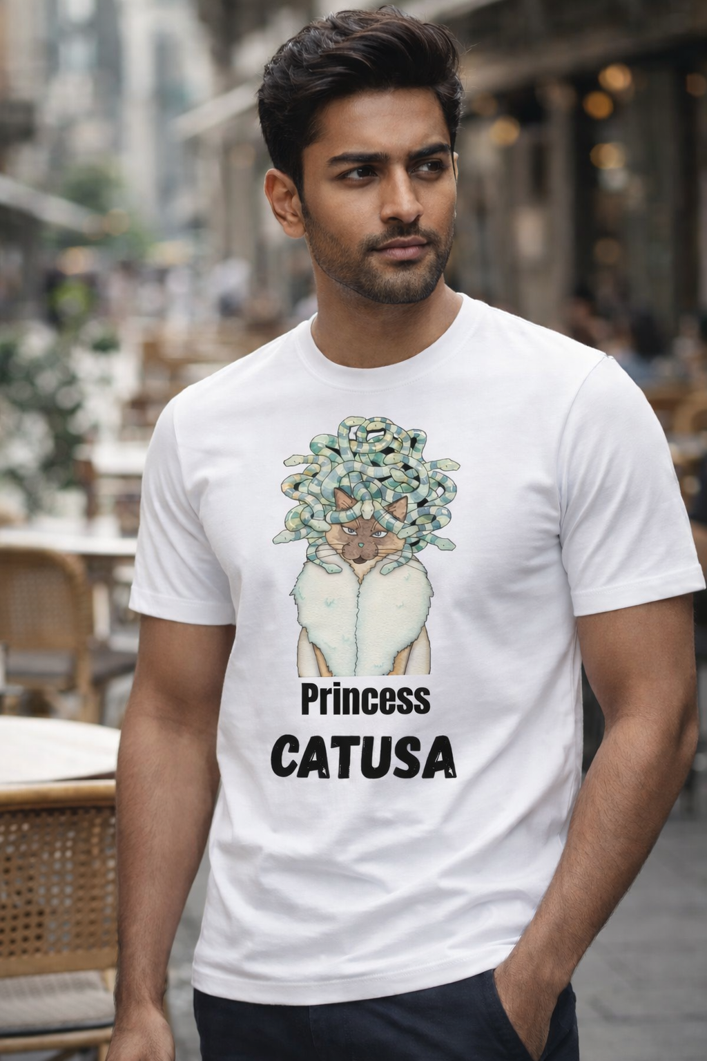 Catusa, White T-shirt