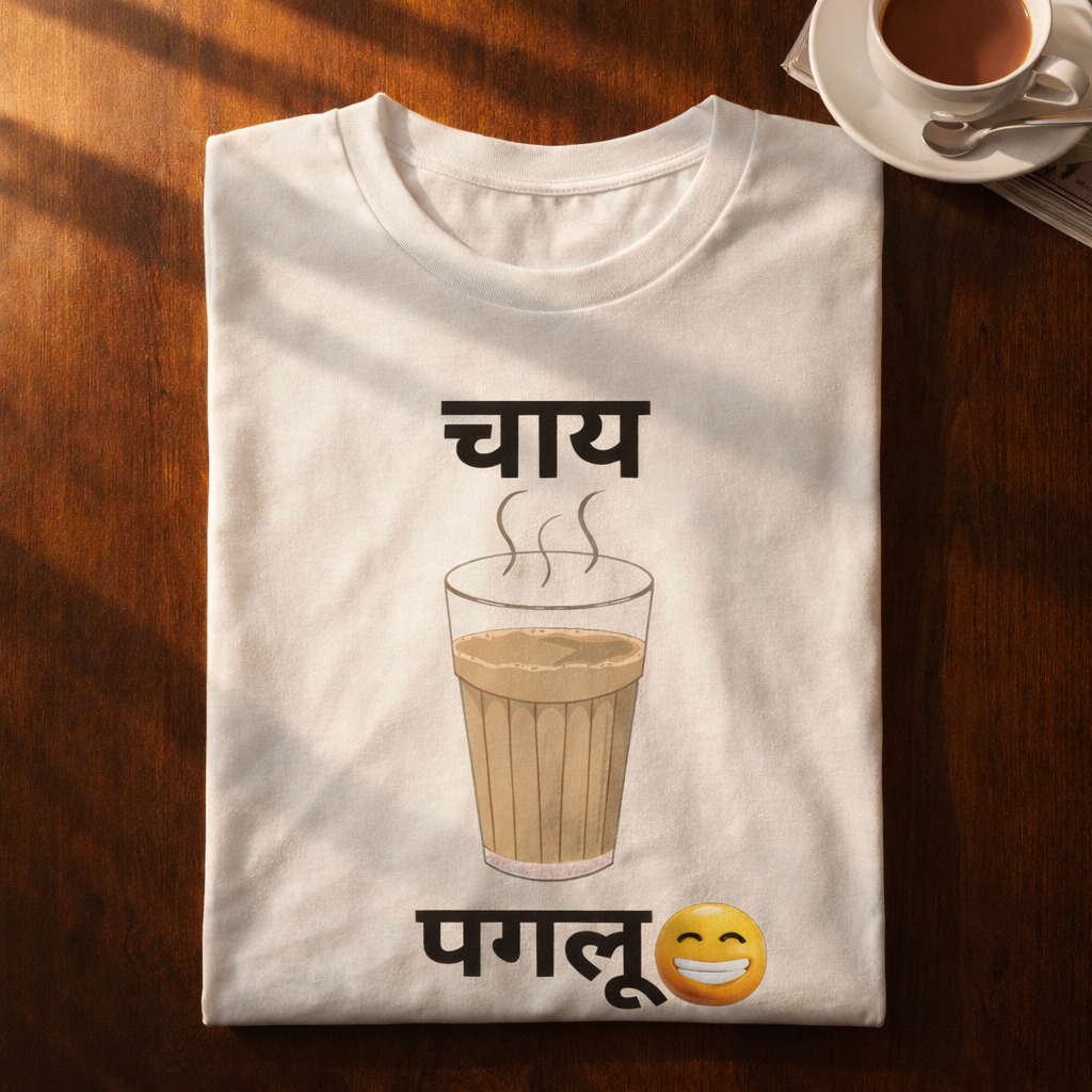 Chai Paglu, White T-shirt