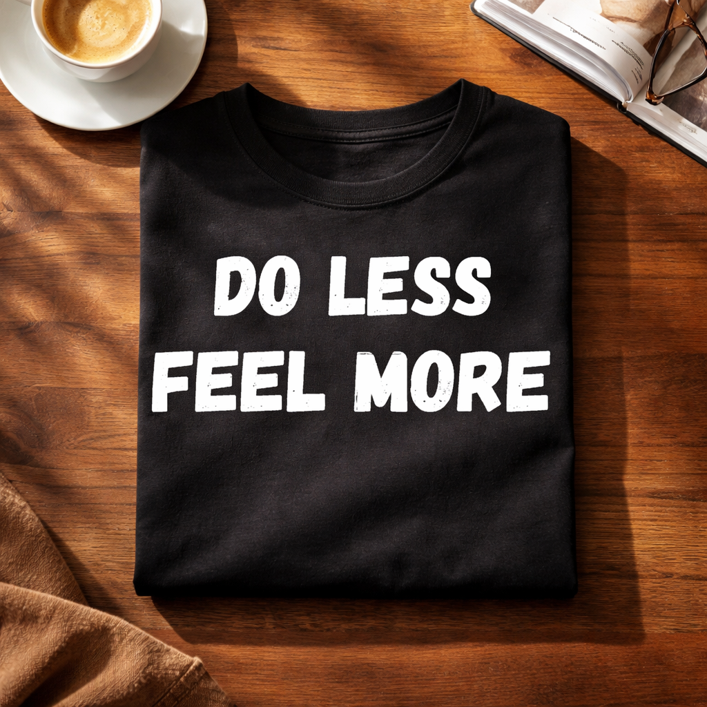 Do Less, Feel More, Black T-shirt