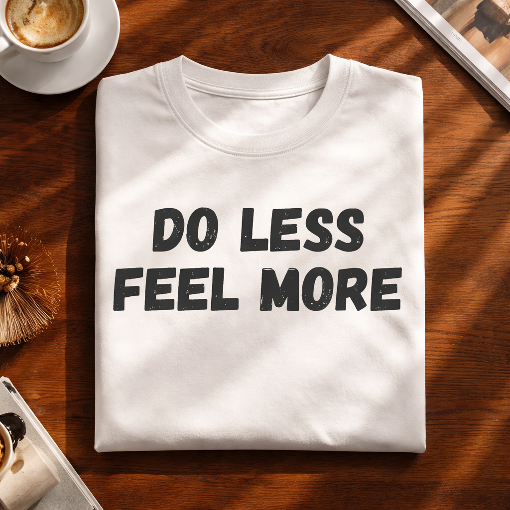 Do Less, Feel More, White T-shirt