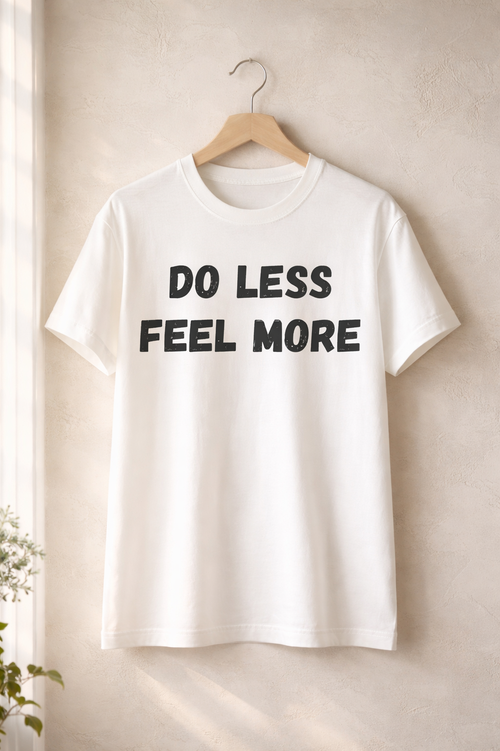 Do Less, Feel More, White T-shirt