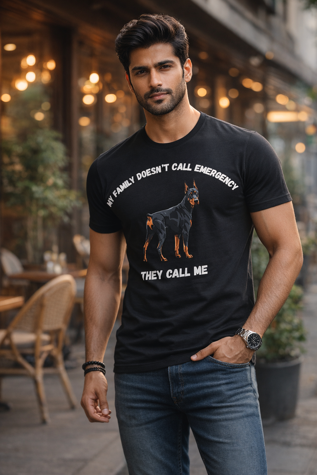 Protector Dog, Black T-shirt
