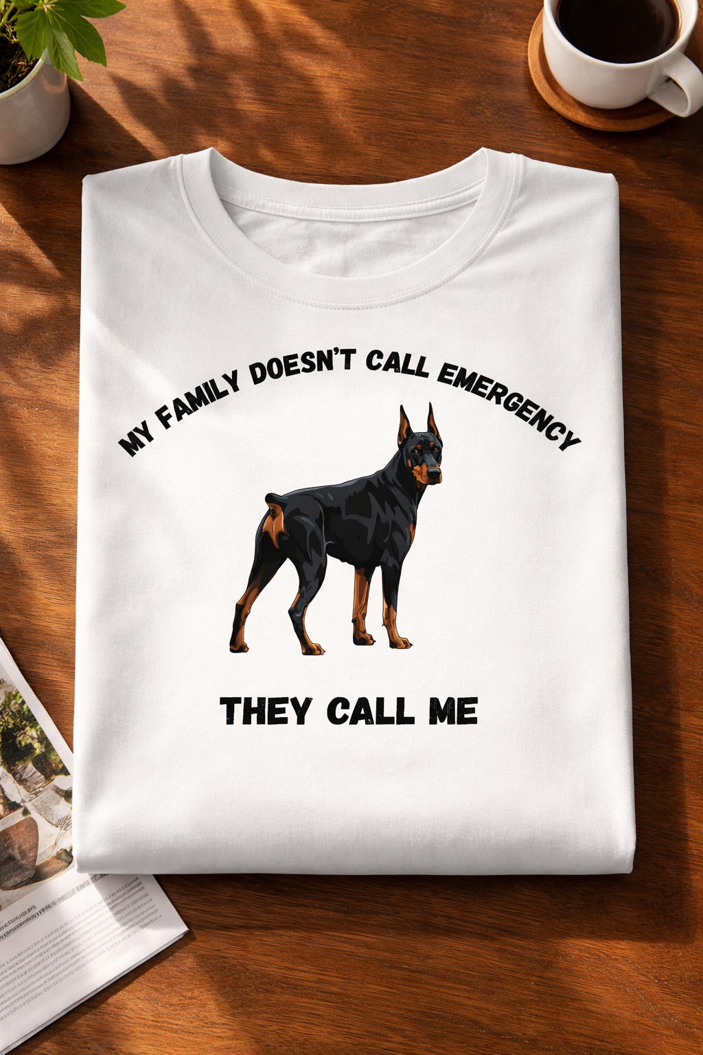 Protector Dog, White T-shirt
