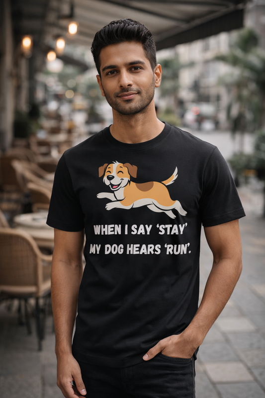 Running Dog, Black T-shirt