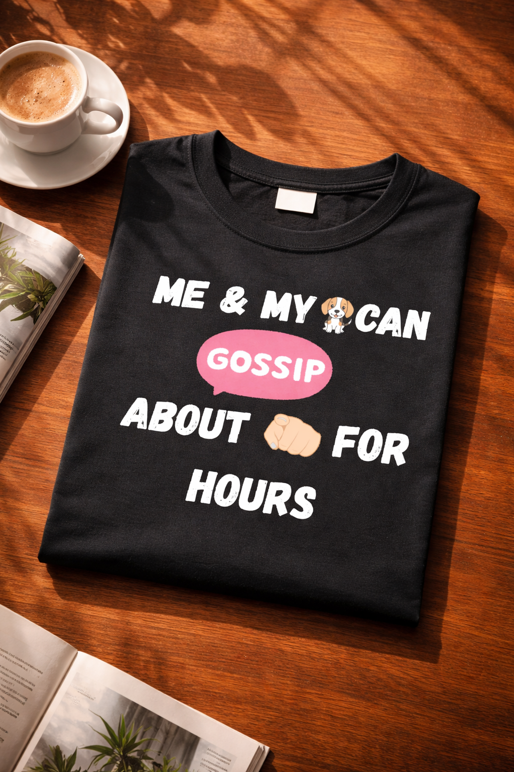 Gossip & Dog, Black T-shirt