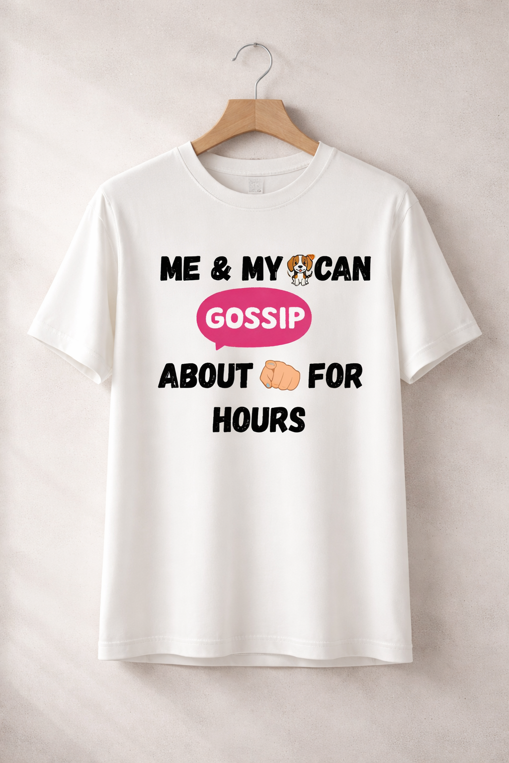 Gossip & Dog, White T-shirt