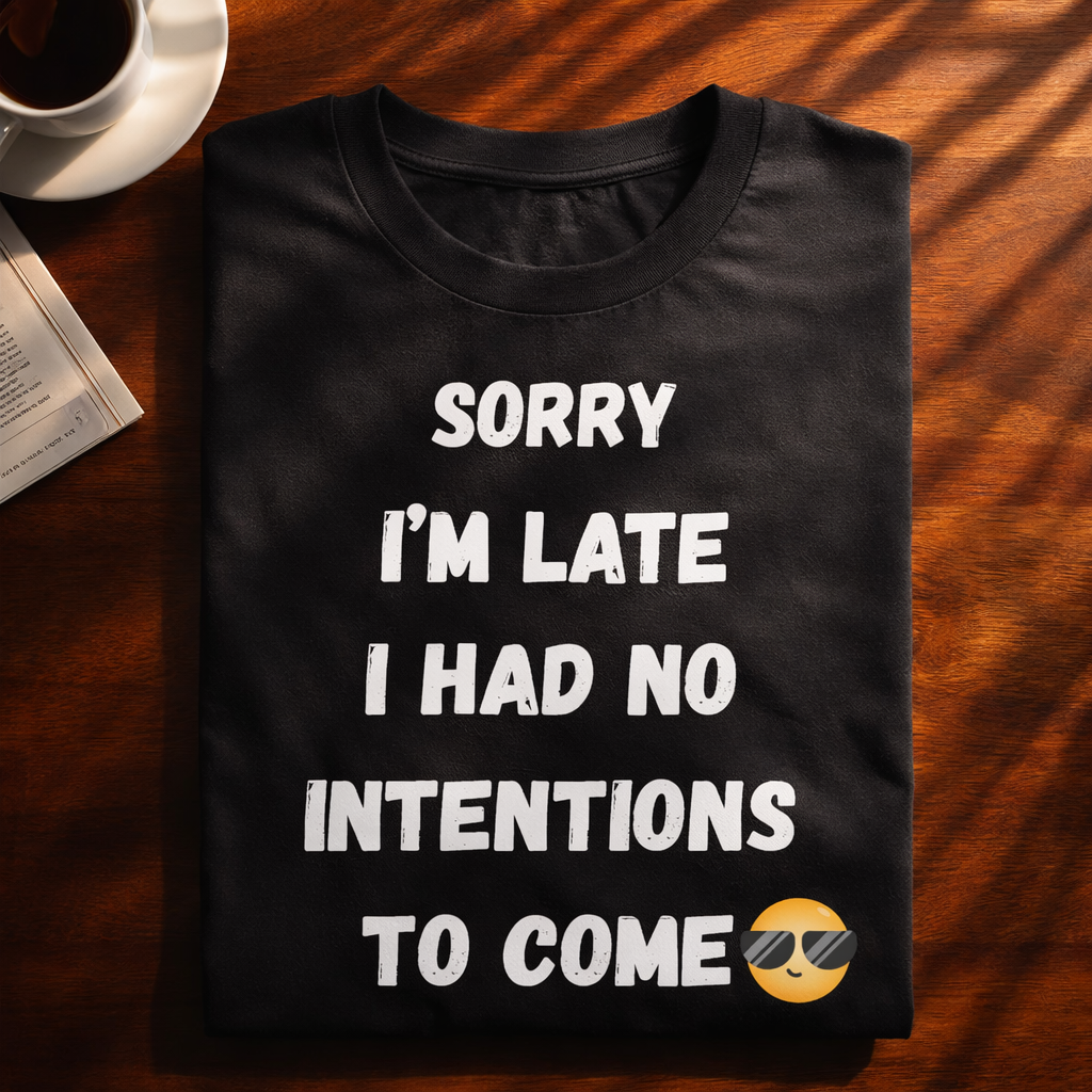 Late Comer, Black T-shirt