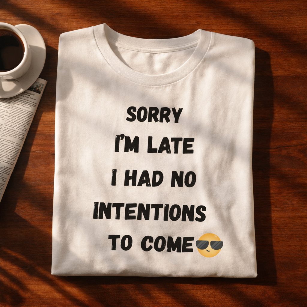 Late Comer, White T-shirt