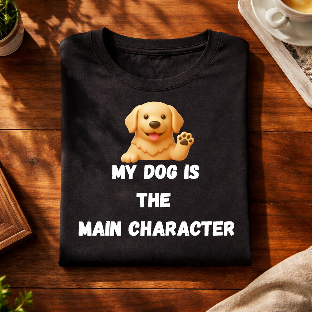 Dog Is Main Character, Black T-shirt