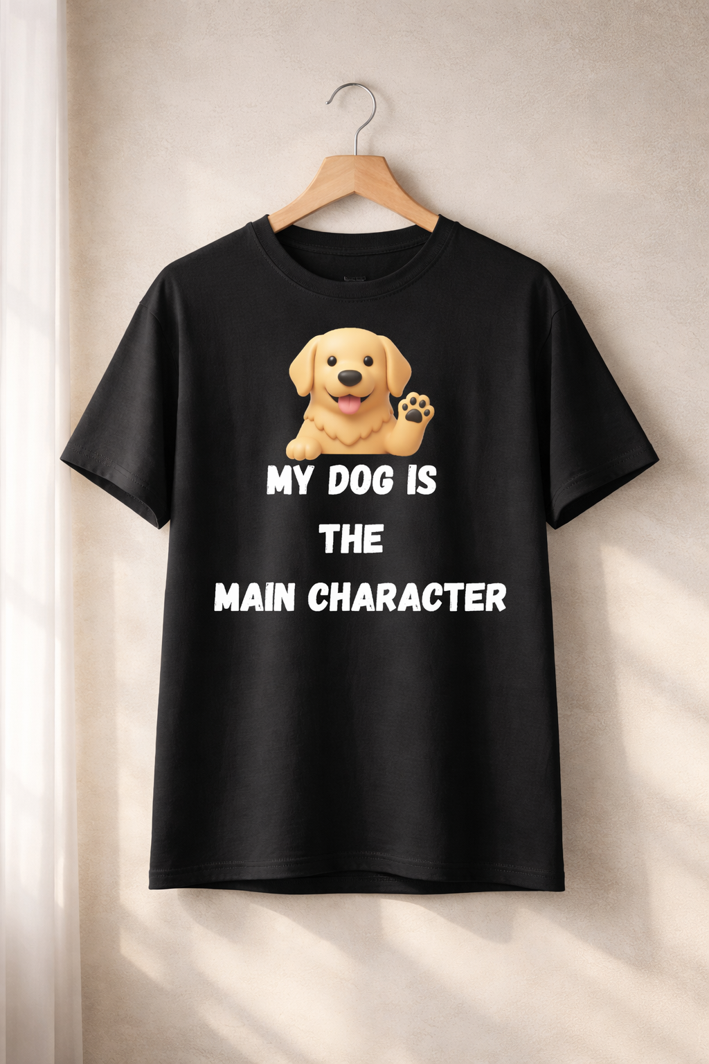 Dog Is Main Character, Black T-shirt