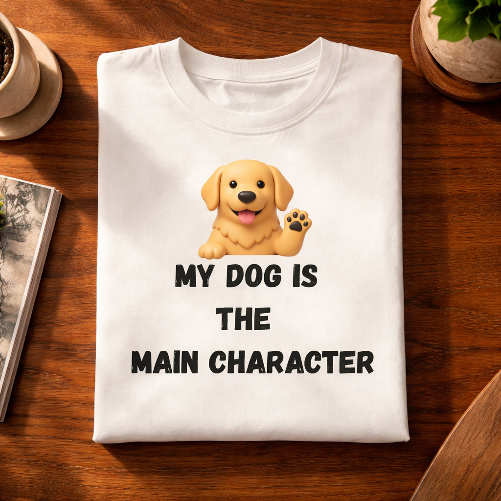 Dog Is Main Character, White T-shirt