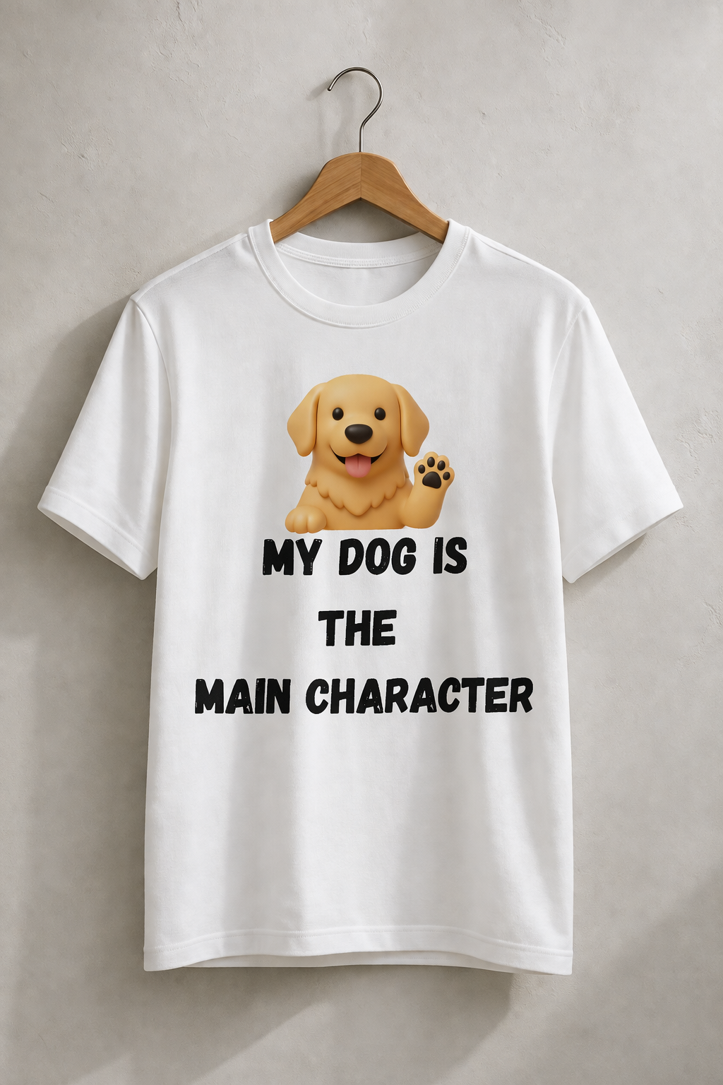 Dog Is Main Character, White T-shirt