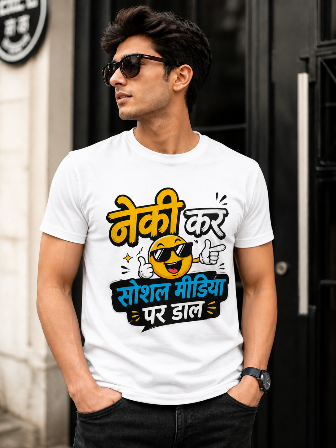 Neki On Social Media, White T-Shirt
