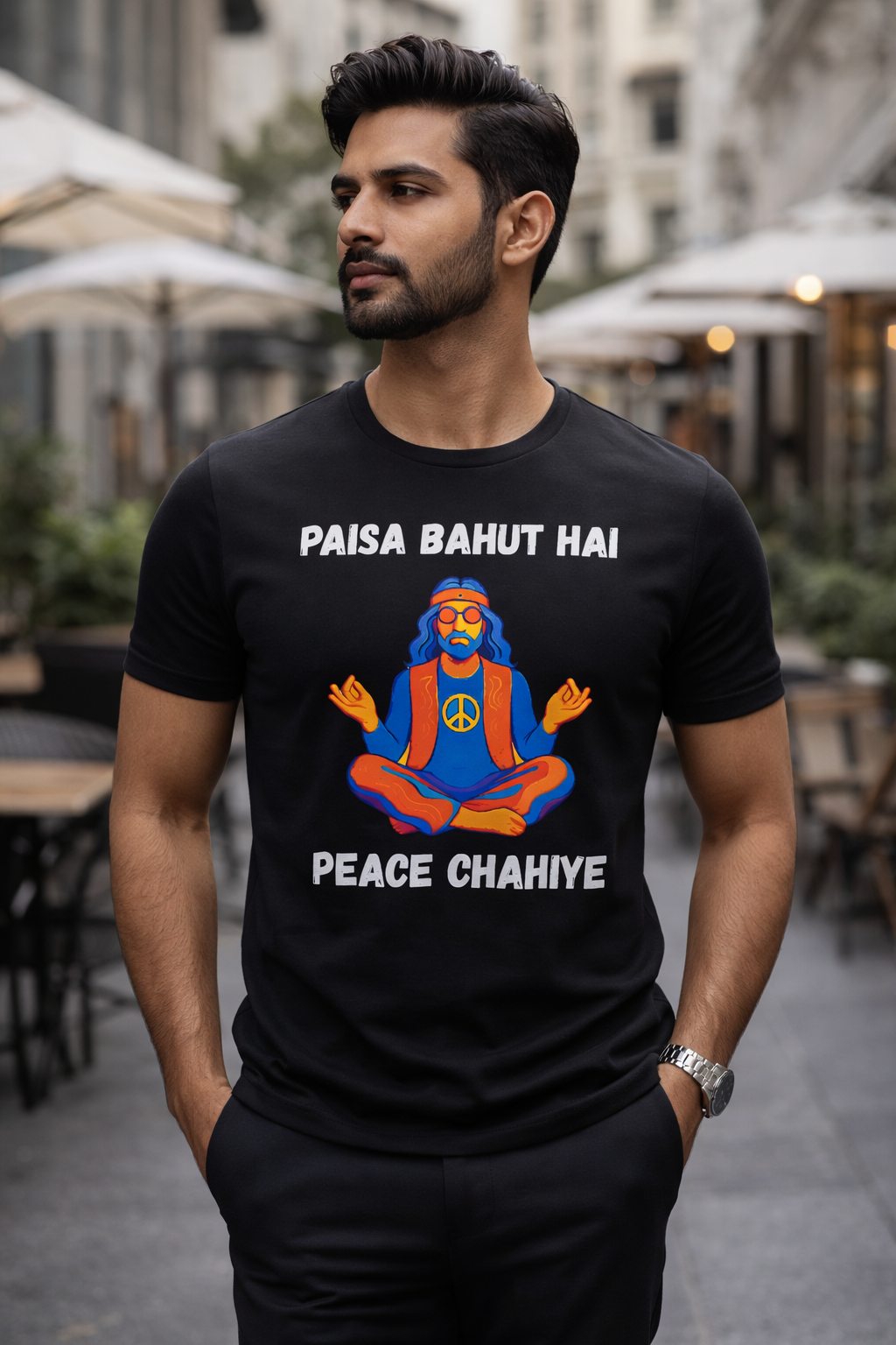 Paisa and Peace, Black T-shirt