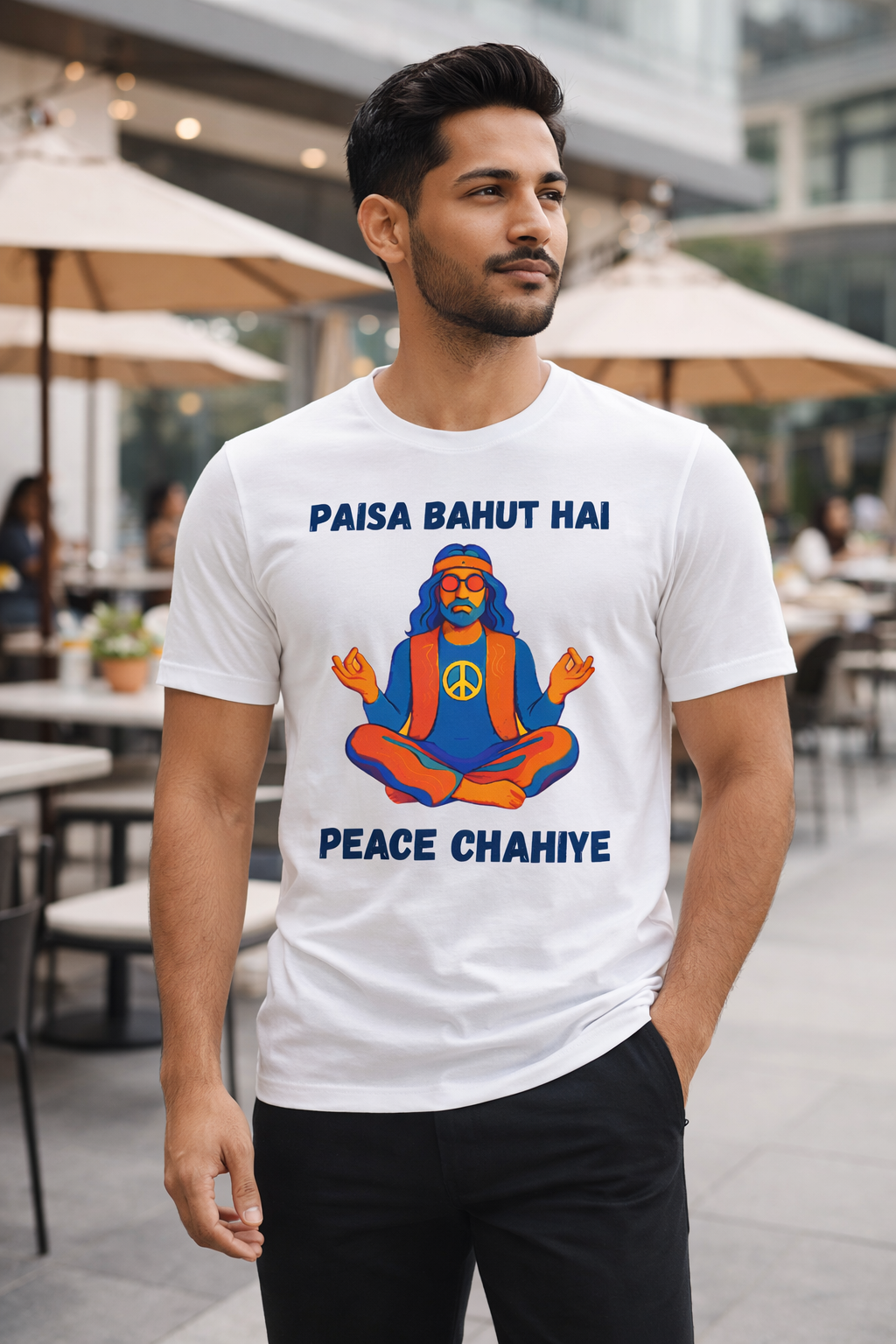 Paisa and Peace, White T-shirt