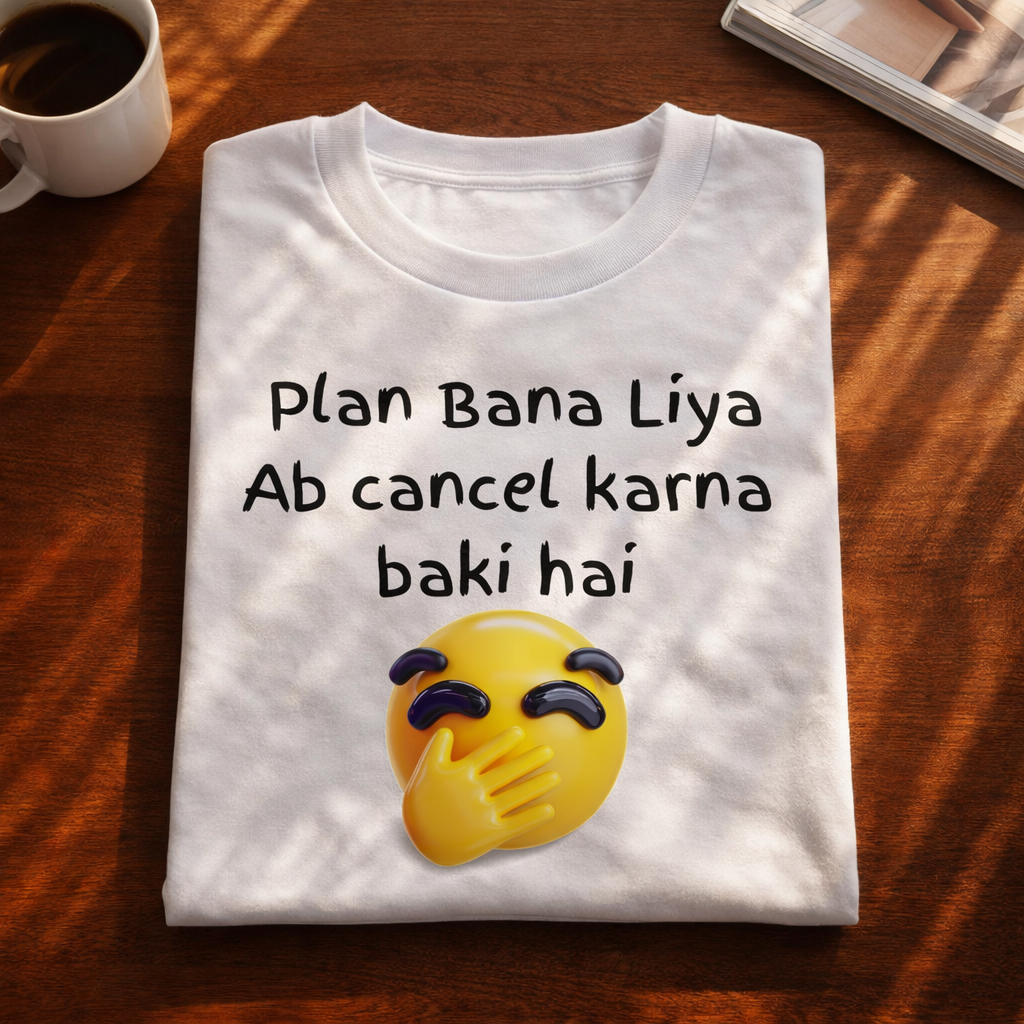 Plan Cancel, White T-shirt