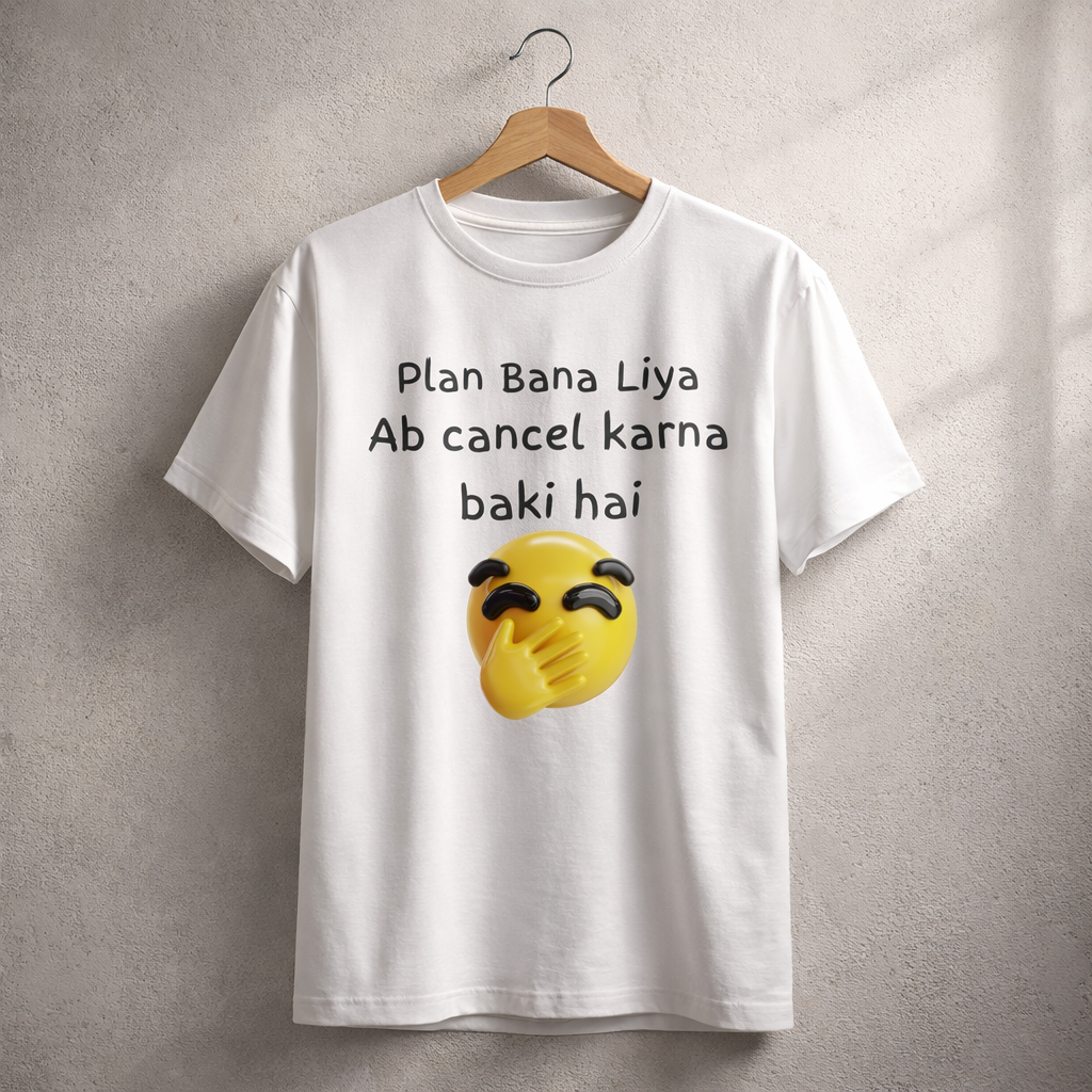 Plan Cancel, White T-shirt