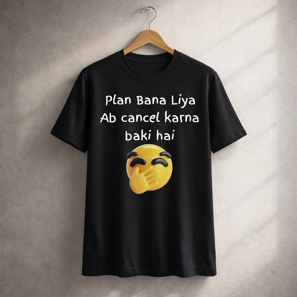 Plan Cancel, Black T-shirt