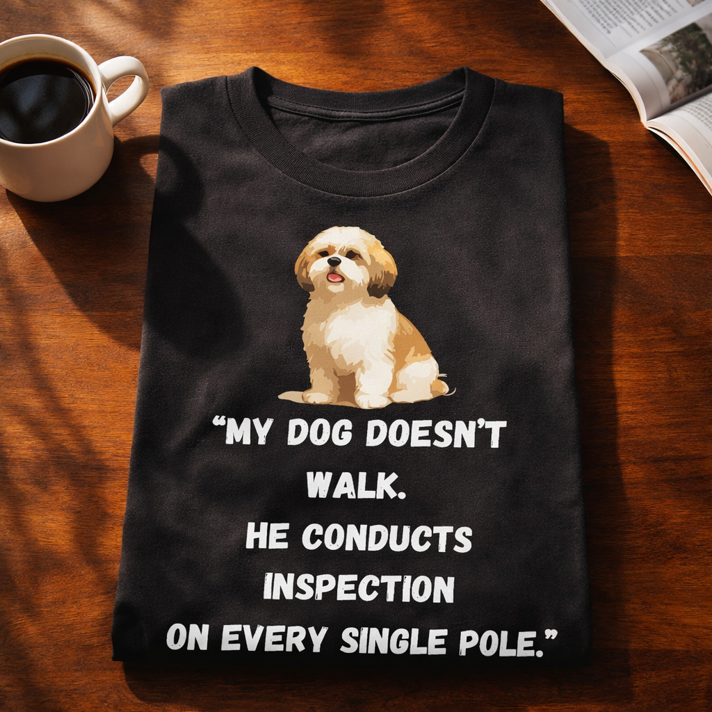 Dog Inspection, Black T-shirt