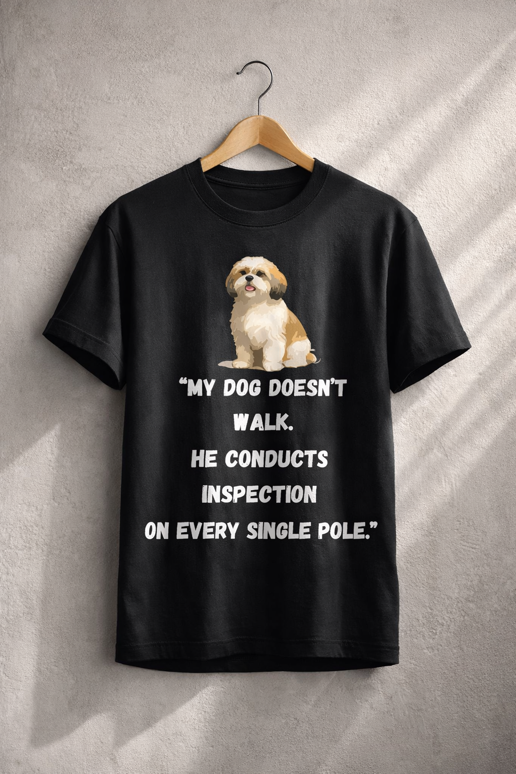 Dog Inspection, Black T-shirt