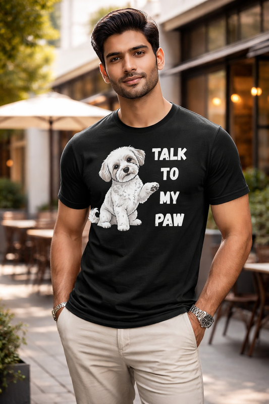 Talk To My Paw, Black T-shirt