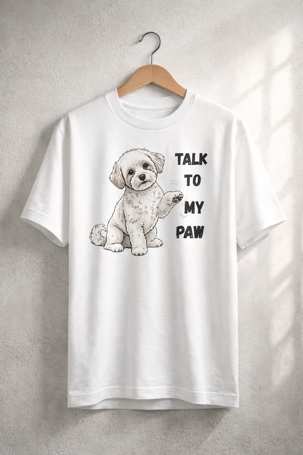 Talk To My Paw, White T-shirt